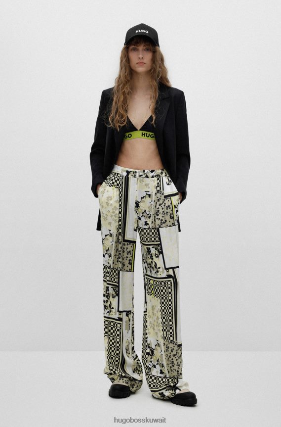 4TFNJN5564 أزرق غامق Hugo Boss قبعة من نسيج قطني طويل مع شعار مطرز هوغو باللون الأزرق الداكن