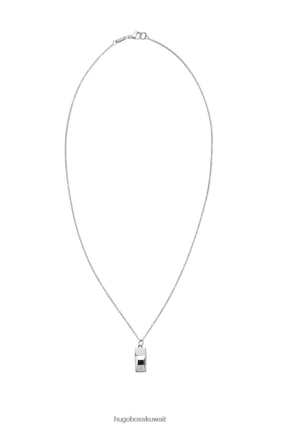 4TFNJN5580 فضة Hugo Boss هوغو قلادة فضية من الستانلس ستيل مع قلادة على شكل سيارة