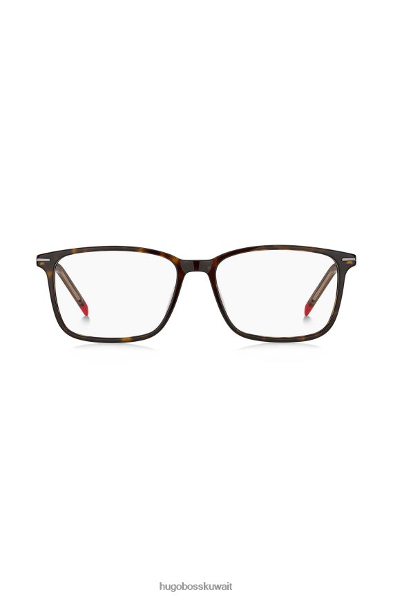 4TFNJN5582 حزمة مسبقة متنوعة Hugo Boss إطارات بصرية من أسيتات الهافانا مع تفاصيل حمراء متنوعة مسبقًا