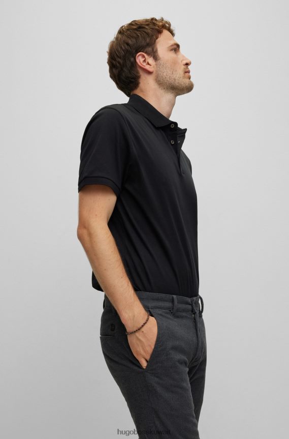 4TFNJN5583 بني Hugo Boss سوار عين النمر البني والهيماتيت مع علامة معدنية تحمل علامة هوغو