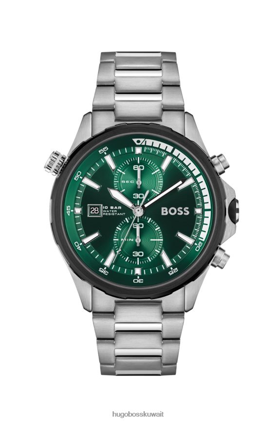 4TFNJN5585 حزمة مسبقة متنوعة Hugo Boss ساعة كرونوغراف هوغو ذات مينا أخضر متنوعة مع سوار متصل