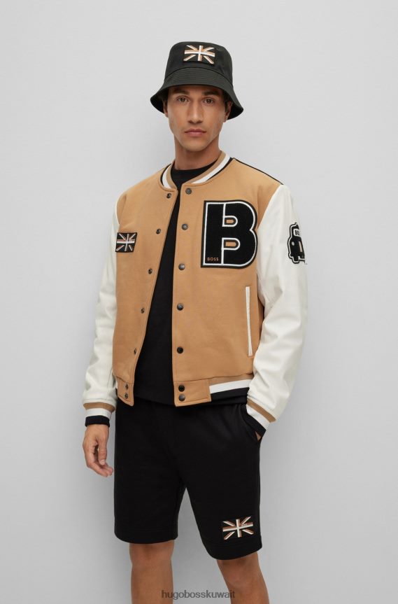 4TFNJN5589 أسود Hugo Boss قبعة دلو يونيون جاك من قطن ميلرين البريطاني باللون الأسود