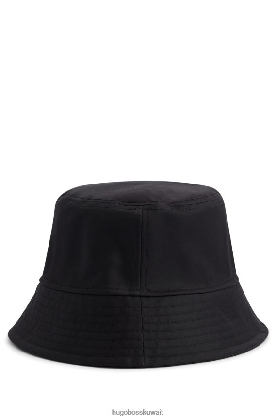 4TFNJN5589 أسود Hugo Boss قبعة دلو يونيون جاك من قطن ميلرين البريطاني باللون الأسود