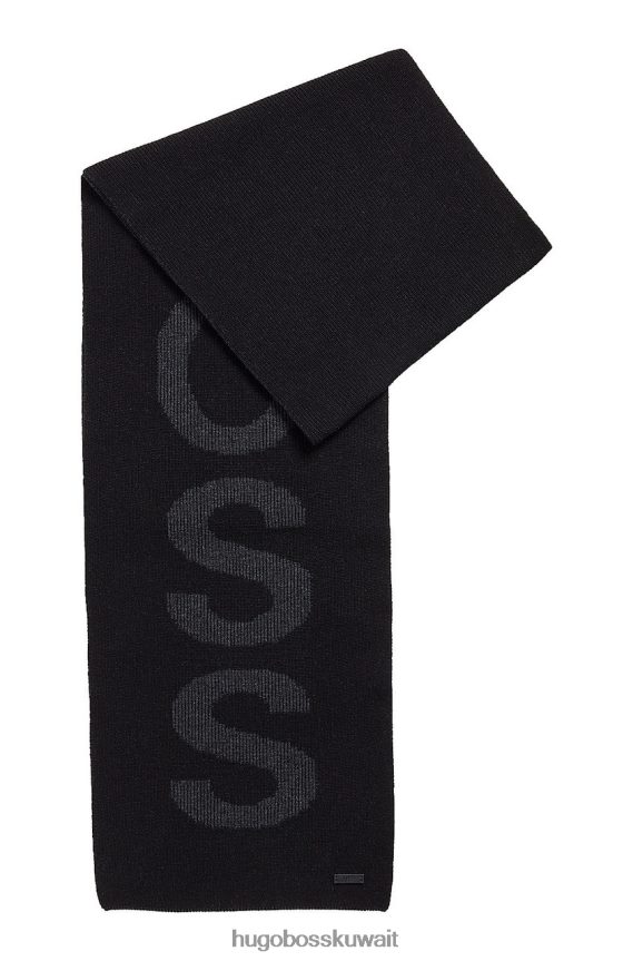 4TFNJN558 أسود/كحلي Hugo Boss وشاح نبيو 50455684 أسود