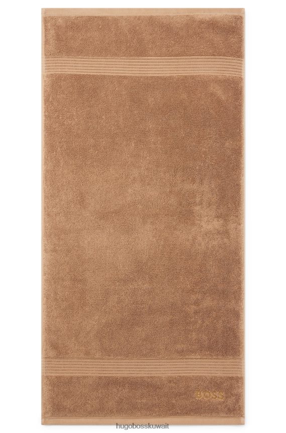 4TFNJN5607 بني Hugo Boss منشفة يد بشعار هوغو بني من قطن بحر إيجه