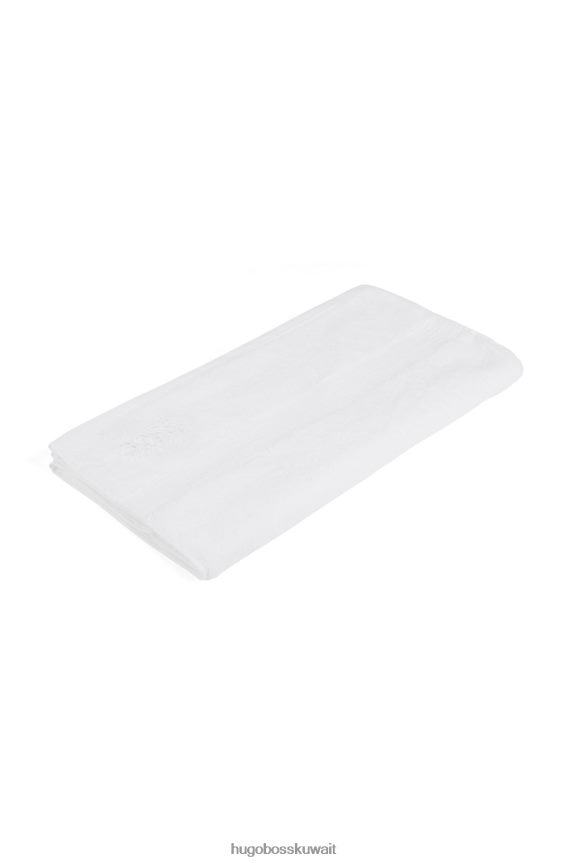 4TFNJN5610 أبيض Hugo Boss منشفة يد بشعار أبيض من قطن بحر إيجه