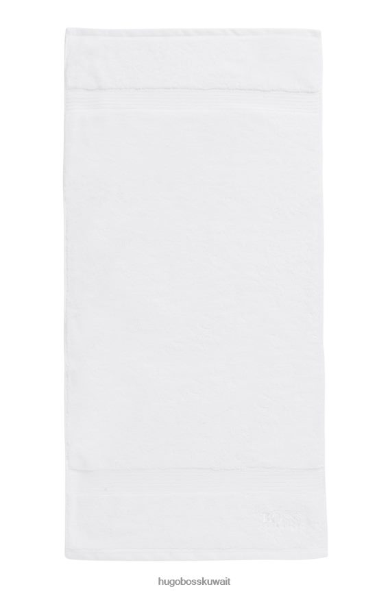 4TFNJN5610 أبيض Hugo Boss منشفة يد بشعار أبيض من قطن بحر إيجه