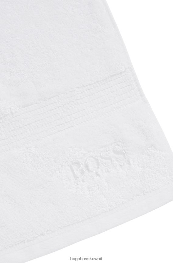 4TFNJN5610 أبيض Hugo Boss منشفة يد بشعار أبيض من قطن بحر إيجه
