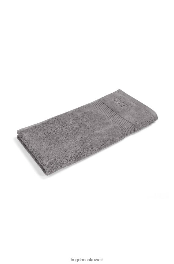 4TFNJN5611 فضة Hugo Boss منشفة يد بشعار الماركة من قطن بحر إيجه باللون الفضي