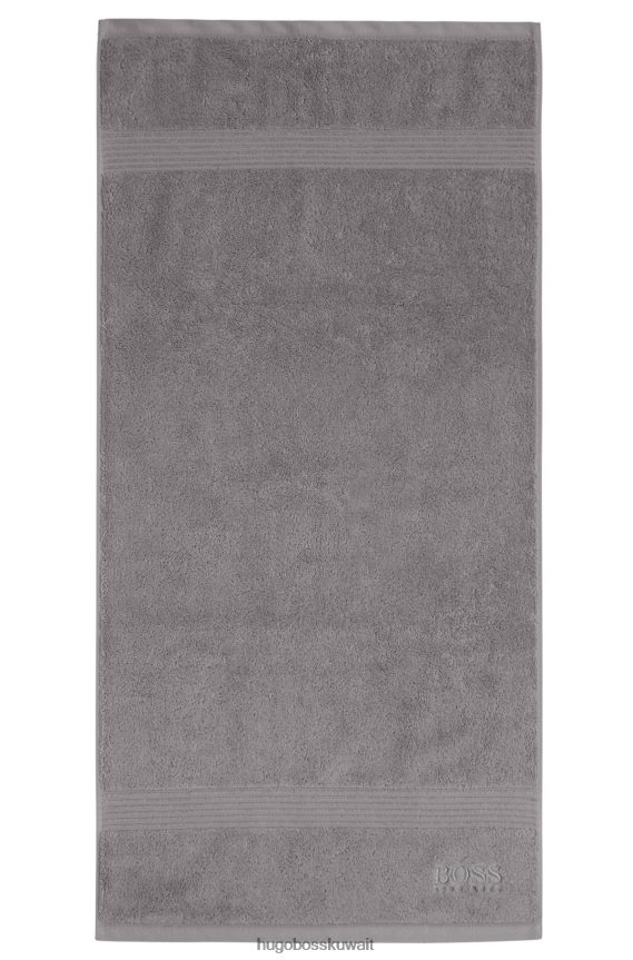 4TFNJN5611 فضة Hugo Boss منشفة يد بشعار الماركة من قطن بحر إيجه باللون الفضي