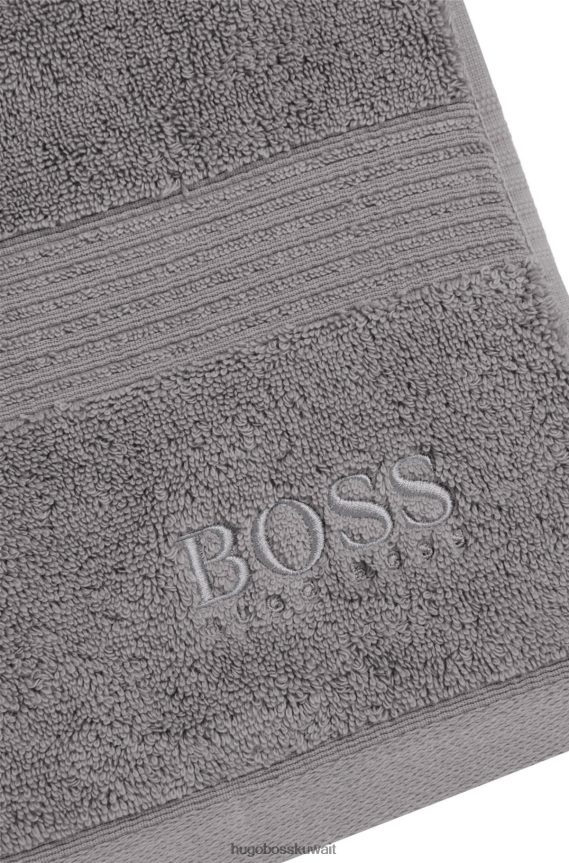 4TFNJN5611 فضة Hugo Boss منشفة يد بشعار الماركة من قطن بحر إيجه باللون الفضي