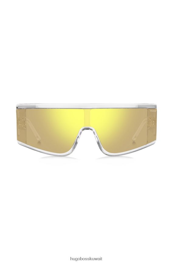 4TFNJN5614 شفاف Hugo Boss نظارات شمسية هوغو شفافة من الأسيتات مع قناع أصفر شفاف