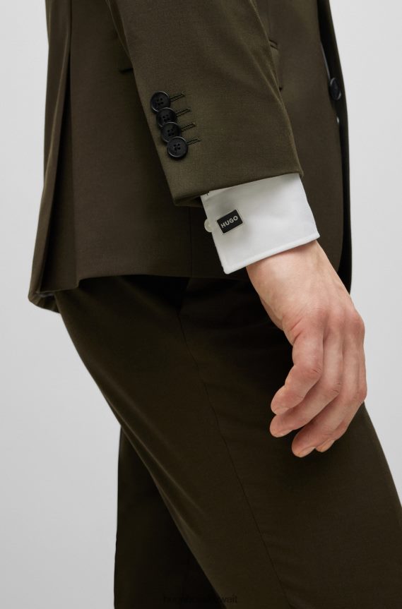 4TFNJN5619 أسود Hugo Boss أزرار أكمام بشعار هوغو باللون الأسود مع مينا سوداء