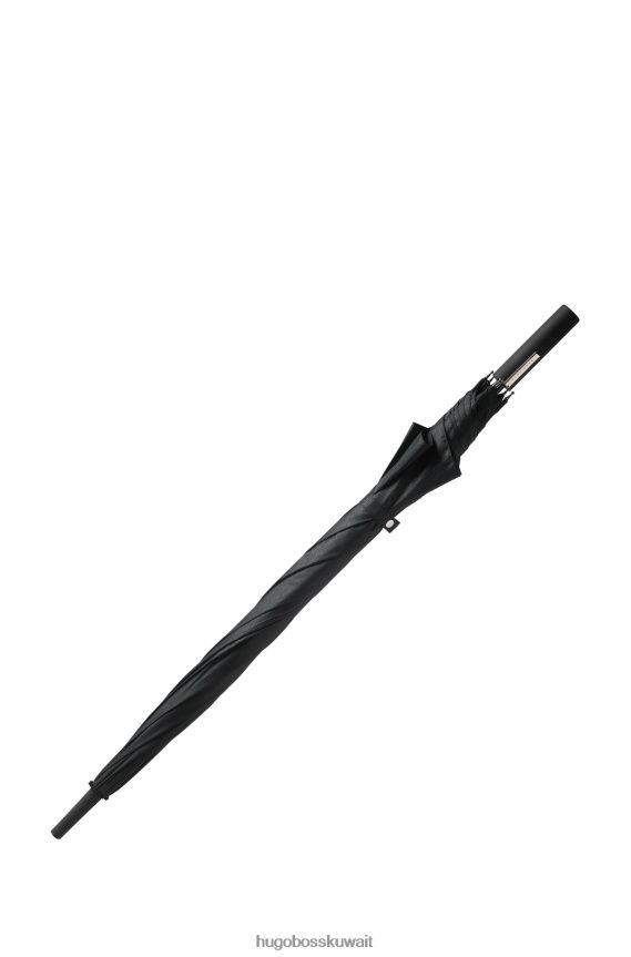 4TFNJN5621 أسود Hugo Boss مظلة غولف منقوشة باللون الأسود من Hugo مع إطار من الألياف الزجاجية باللون الأسود