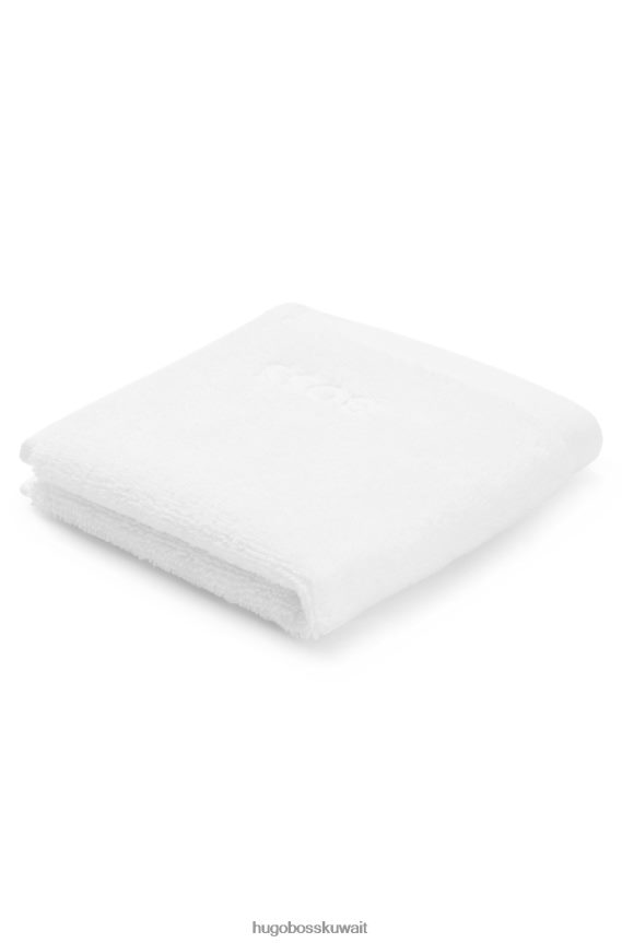 4TFNJN5625 أبيض Hugo Boss قطعة قماش وجه بيضاء مطرزة بشعار هوغو من قطن بحر إيجه