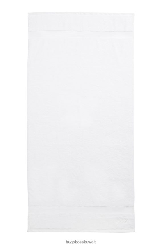 4TFNJN5641 أبيض Hugo Boss منشفة حمام بشعار الماركة من قطن بحر إيجه باللون الأبيض