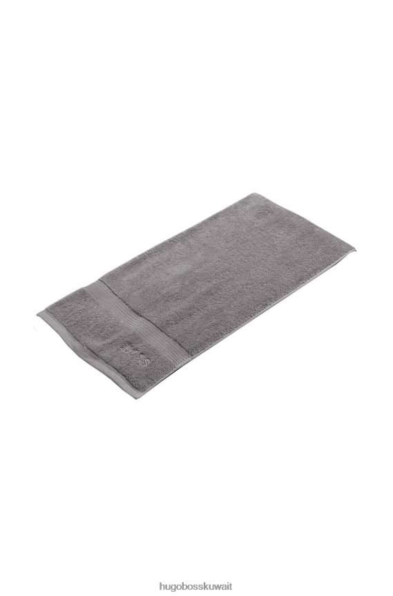 4TFNJN5642 فضة Hugo Boss منشفة حمام بشعار فضي من قطن بحر إيجه
