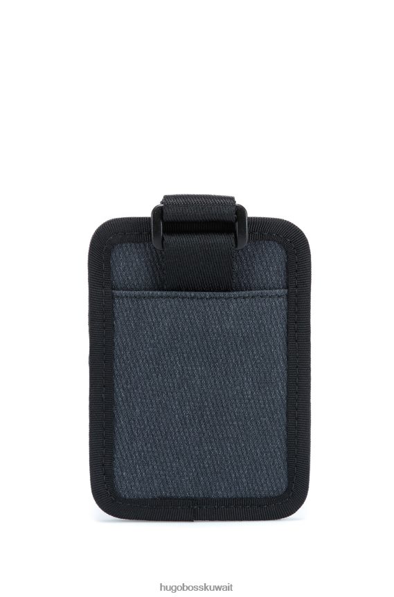 4TFNJN5646 أزرق غامق Hugo Boss حامل بطاقة هوغو مع حزام رقبة يحمل العلامة التجارية باللون الأزرق الداكن