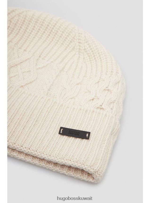 4TFNJN565 أسود/أزرق/أوف وايت Hugo Boss قبعة صغيرة متماسكة كابل نيسبولينو 50455715 أسود