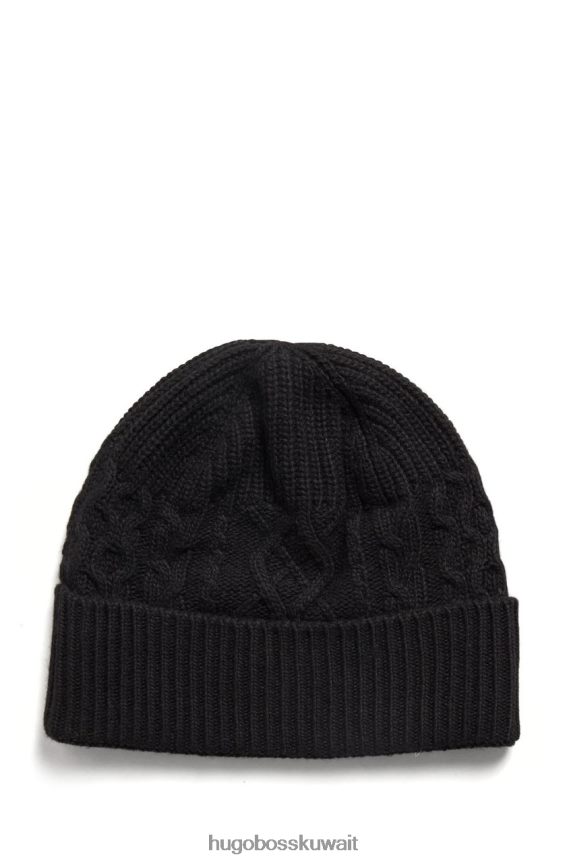 4TFNJN565 أسود/أزرق/أوف وايت Hugo Boss قبعة صغيرة متماسكة كابل نيسبولينو 50455715 أسود