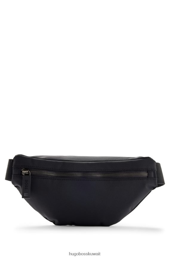 4TFNJN5683 أسود Hugo Boss حقيبة هوغو باللون الأسود من النايلون المعاد تدويره مع شعار متناغم