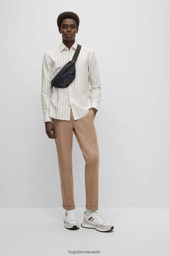 4TFNJN5683 أسود Hugo Boss حقيبة هوغو باللون الأسود من النايلون المعاد تدويره مع شعار متناغم