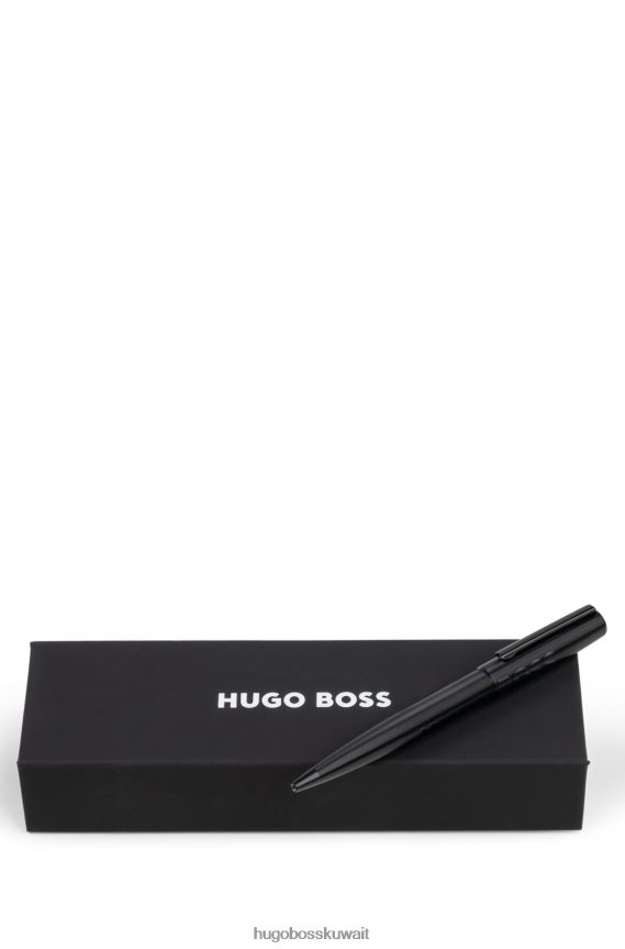 4TFNJN5693 أسود Hugo Boss قلم حبر جاف أسود مع شعار نغمي هوغو أسود