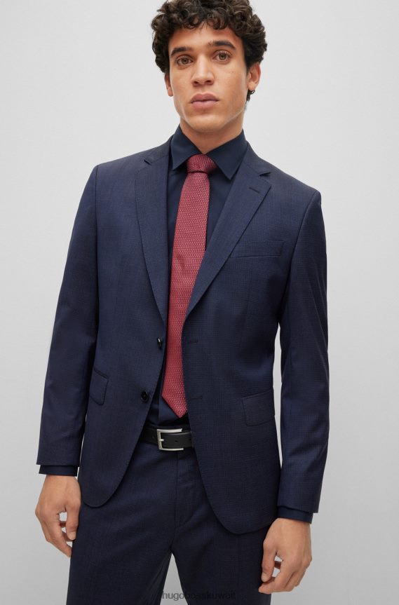 4TFNJN5700 وردي فاتح Hugo Boss ربطة عنق من حرير هوغو باللون الوردي الفاتح ومزينة بأحرف صغيرة على كامل التصميم