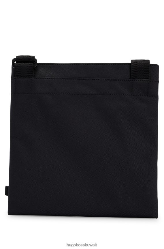 4TFNJN5709 أسود Hugo Boss حقيبة هوغو مصنوعة من مادة معاد تدويرها باللون الأسود مع شعار مرصع