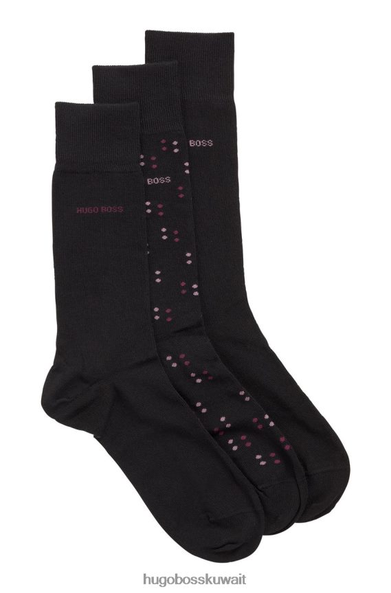 4TFNJN570 أسود Hugo Boss مجموعة هدايا مكونة من 3 قطع من الجوارب 50457784 باللون الأسود