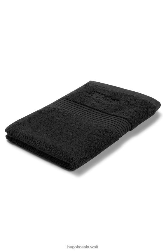 4TFNJN5717 أسود Hugo Boss منشفة ضيوف مطرزة بشعار Hugo من قطن بحر إيجه باللون الأسود
