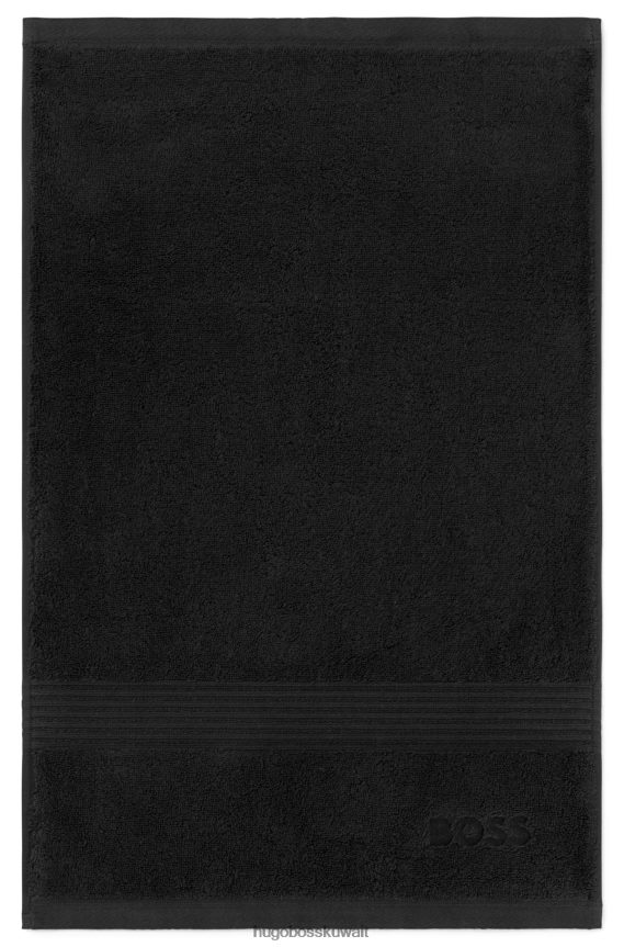4TFNJN5717 أسود Hugo Boss منشفة ضيوف مطرزة بشعار Hugo من قطن بحر إيجه باللون الأسود