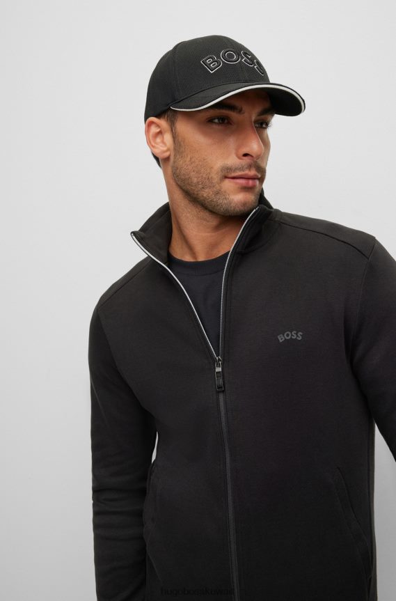 4TFNJN5729 أسود Hugo Boss قبعة هوغو بيكيه© قابلة للتمدد مع شعار مطرز باللون الأسود