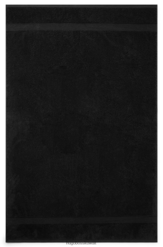 4TFNJN5732 أسود Hugo Boss منشفة حمام مطرزة بشعار الماركة من قطن بحر إيجه باللون الأسود