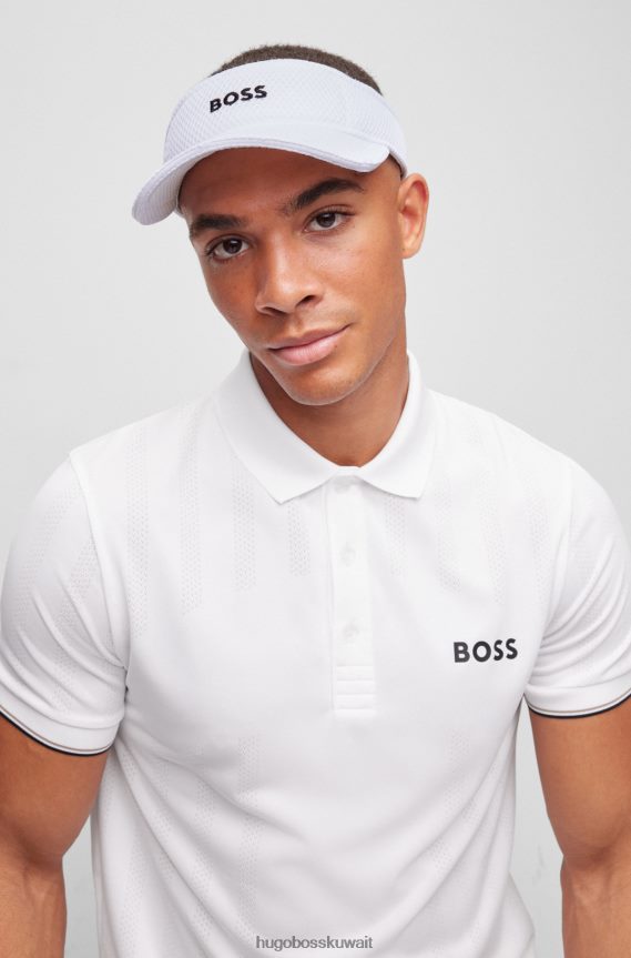 4TFNJN5735 أبيض Hugo Boss قناع بشعار متباين x Matteo Berrettini من نسيج شبكي مع علم مميز