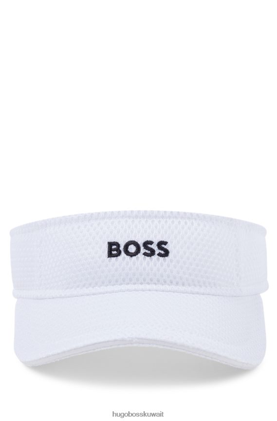 4TFNJN5735 أبيض Hugo Boss قناع بشعار متباين x Matteo Berrettini من نسيج شبكي مع علم مميز