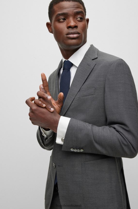 4TFNJN5736 فضة Hugo Boss أزرار أكمام مستديرة من Hugo مع شعار مصقول ولمسة نهائية فضية شديدة اللمعان