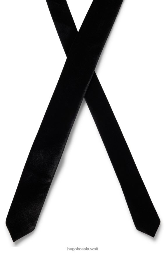 4TFNJN5741 أسود Hugo Boss ربطة عنق هوغو سوداء رسمية من المخمل المطاطي