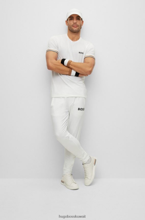 4TFNJN5746 أبيض Hugo Boss قبعة من قماش البوبلين المطاطي x Matteo Berrettini مع شعار