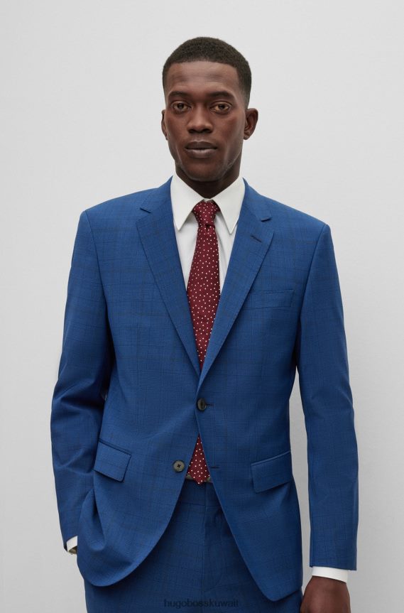 4TFNJN5748 احمر غامق Hugo Boss ربطة عنق من حرير هوغو جاكار باللون الأحمر الداكن مع نقش منقّط على كامل التصميم