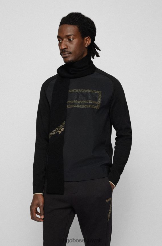 4TFNJN574 أسود/كحلي Hugo Boss وشاح أكسيلو 50456156 أسود