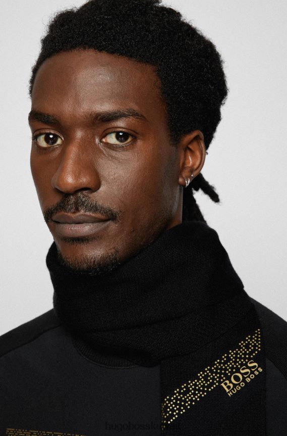 4TFNJN574 أسود/كحلي Hugo Boss وشاح أكسيلو 50456156 أسود