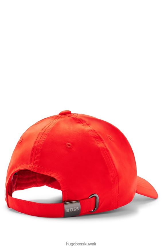 4TFNJN5754 أحمر Hugo Boss قبعة بشريط مميز x Matteo Berrettini من قماش البوبلين المطاطي مع الشعار