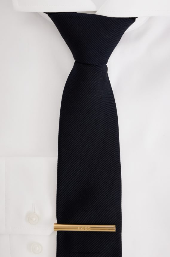 4TFNJN5775 ذهب Hugo Boss مشبك ربطة عنق ذهبي اللون من Hugo مع شعار محفور