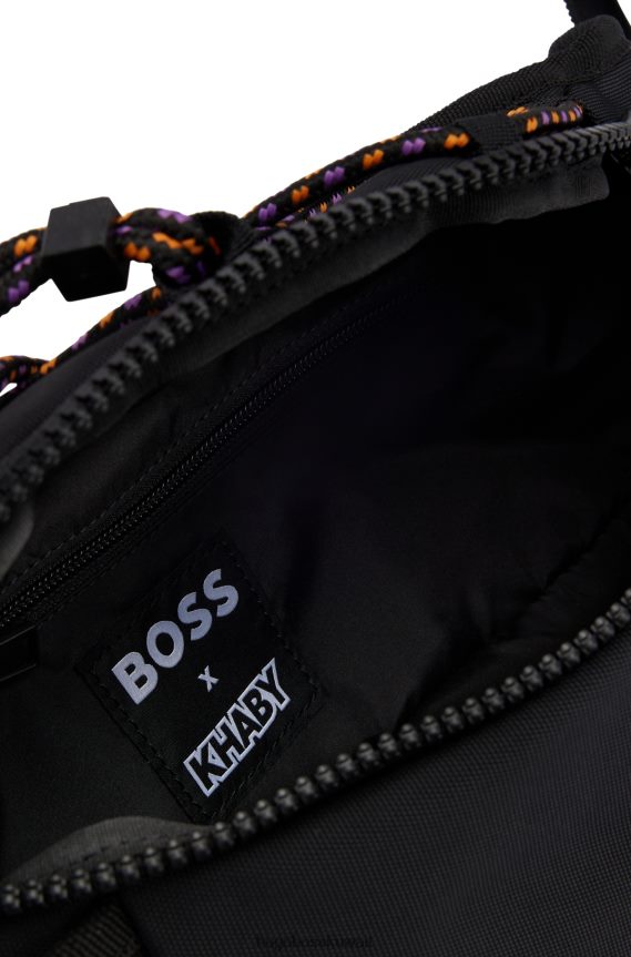 4TFNJN5776 أسود Hugo Boss x حقيبة خابي مصنوعة من مادة معاد تدويرها