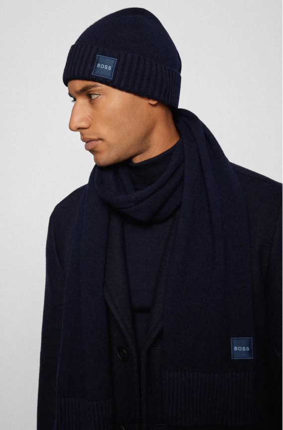 4TFNJN577 أزرق رمادي Hugo Boss وشاح اكوتونوس 50455944 رمادي