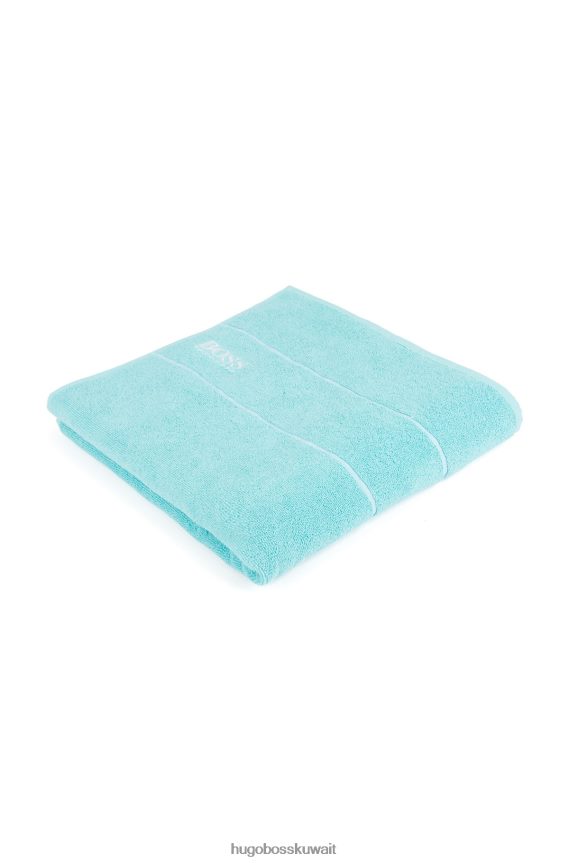 4TFNJN5784 الفيروز Hugo Boss منشفة حمام هوغو من القطن المصري مع شعار متباين باللون الفيروزي