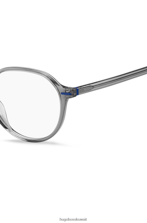 4TFNJN5791 حزمة مسبقة متنوعة Hugo Boss إطارات هوغو البصرية من الأسيتات باللون الرمادي مع تفاصيل زرقاء، عبوة مسبقة متنوعة