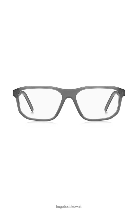4TFNJN5798 حزمة مسبقة متنوعة Hugo Boss إطارات بصرية من الأسيتات باللون الرمادي من Hugo مع شعار مطاطي، عبوة متنوعة مسبقًا