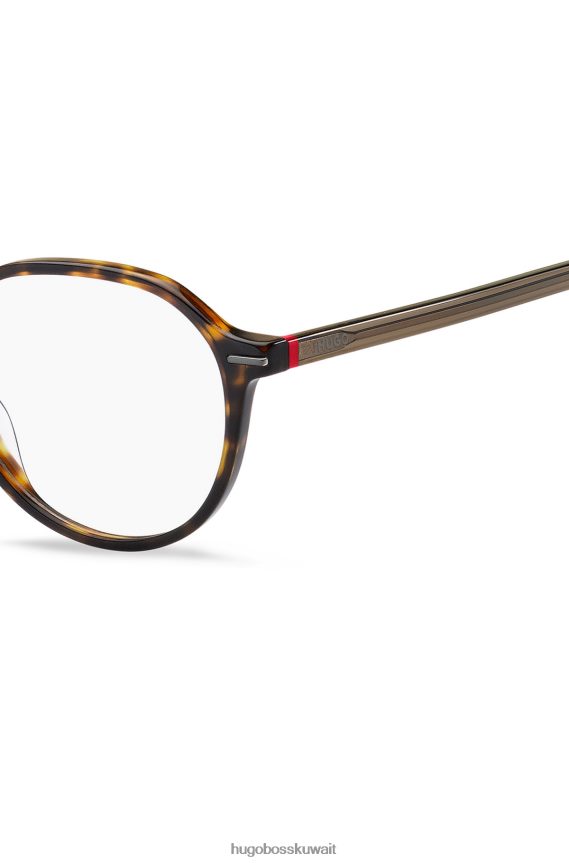 4TFNJN5803 حزمة مسبقة متنوعة Hugo Boss إطارات بصرية متنوعة من خلات الهافانا مع تفاصيل حمراء من Hugo